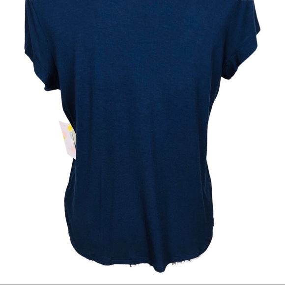 Shimera Knit Bedtime Pajama Top Size XS Navy Blue Button Close Unlined - Picture 8 of 9